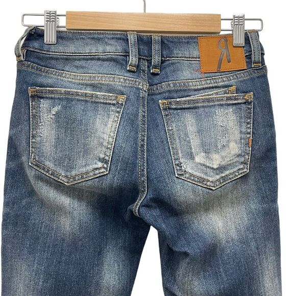 NWT Remix by Rock Revival Straight Leg Jeans in Destroyed Indigo Wash Size 24 - Picture 9 of 16